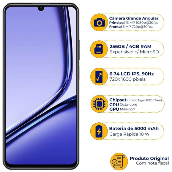 Celular Realme Note 50 Dual Sim 256 Gb 4 Gb Ram Smartphone Preto - Image 8